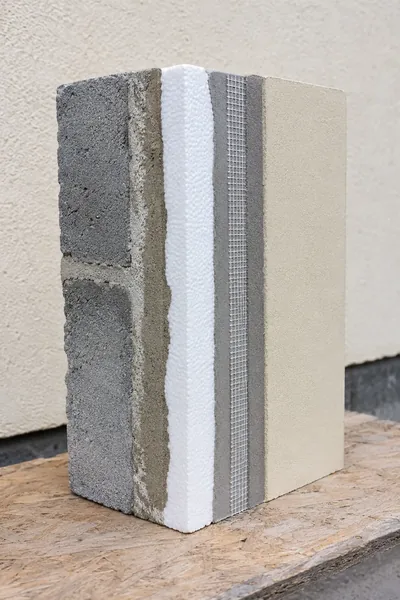 Wall cross-section showing cavity layers